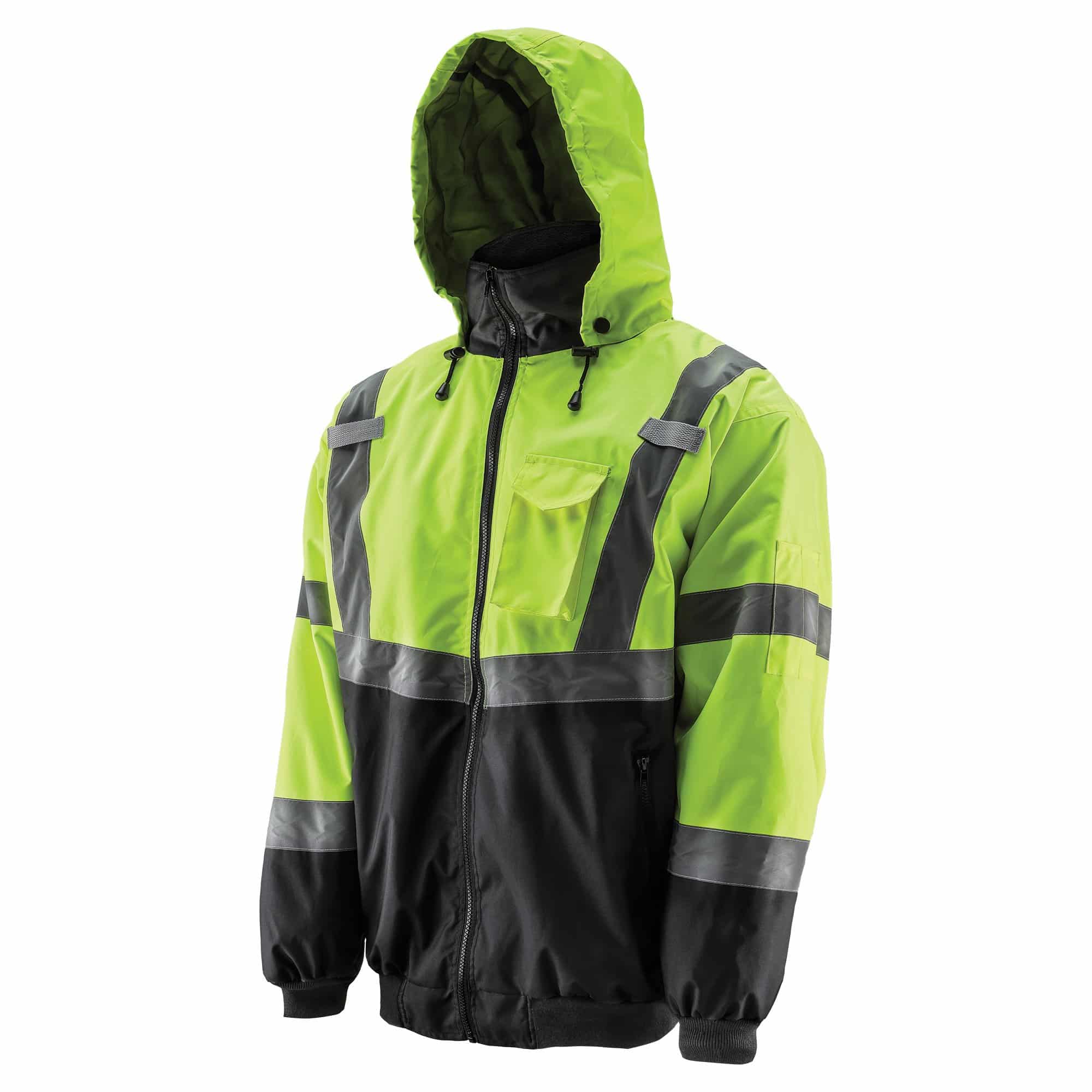 AVB HVK hiviz bomber jacket front hood